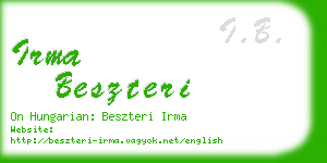 irma beszteri business card